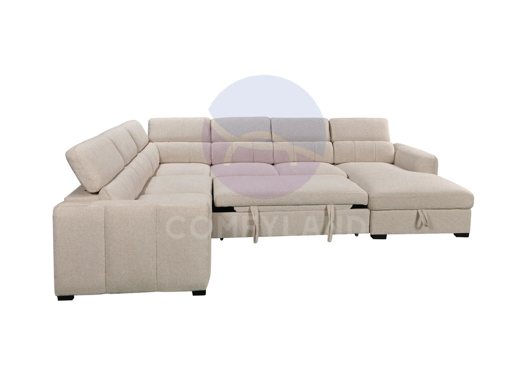 Windsor U-Shape Beige Corner Sofa
