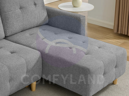 Pisa Grey Corner Sofa Bed with Reversible Chaise