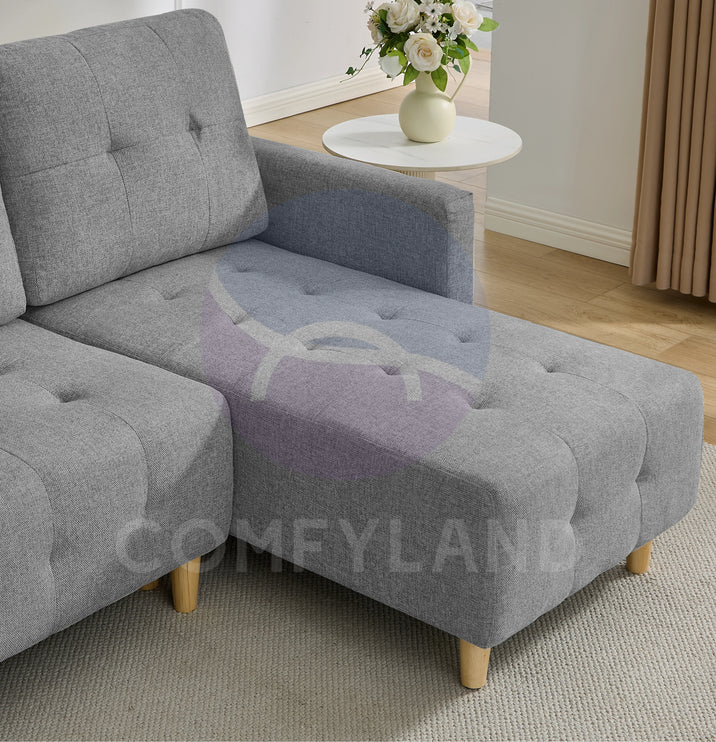 Pisa Grey Corner Sofa Bed with Reversible Chaise