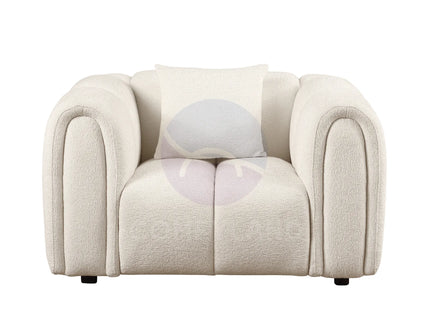 Cloud Beige Bubble-Tufted Curved Sofa