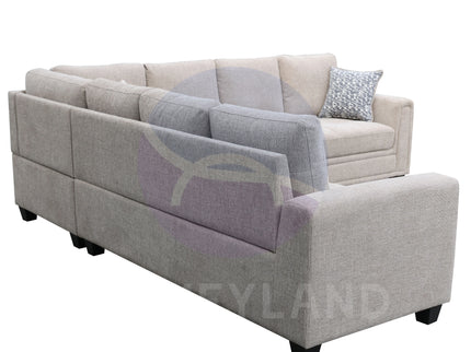 Everest Beige L-Shaped 2-Piece Sectional Sofa