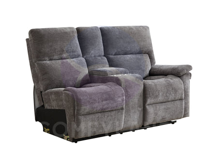 Premiere Grey Fabric Sectional Recliner Sofa with Dual Cup Holders