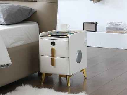 Bedroom Smart Nightstand with Wireless Charging, Speaker, LED Light and USB