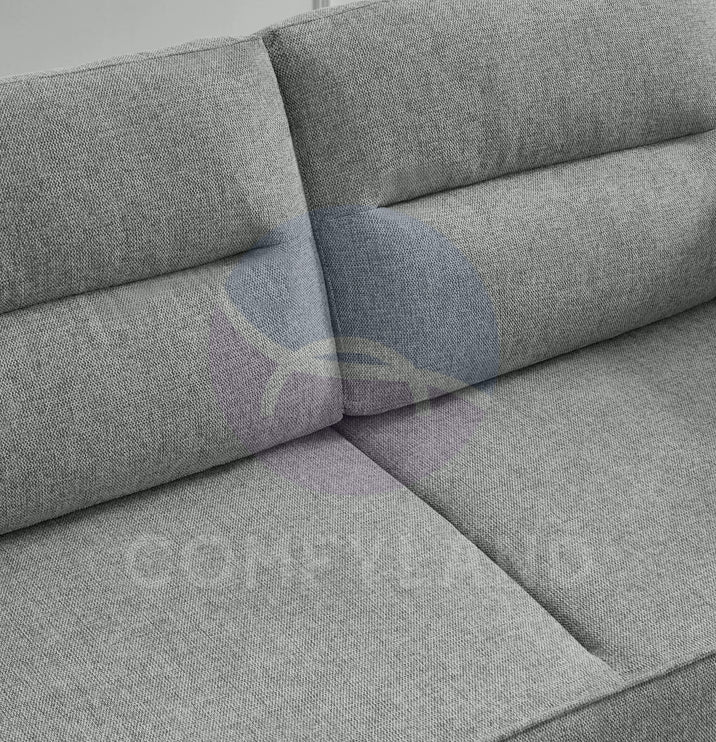 Convertible Grey Futon Loveseat Sleeper Sofa with Adjustable Armrest