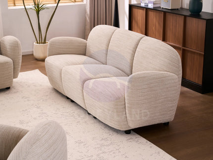 Beans Beige Textured Chenille Sofa
