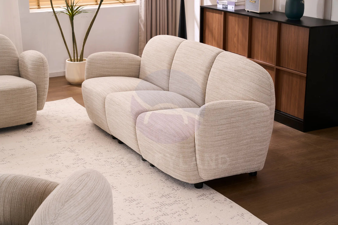 Beans Beige Textured Chenille Sofa