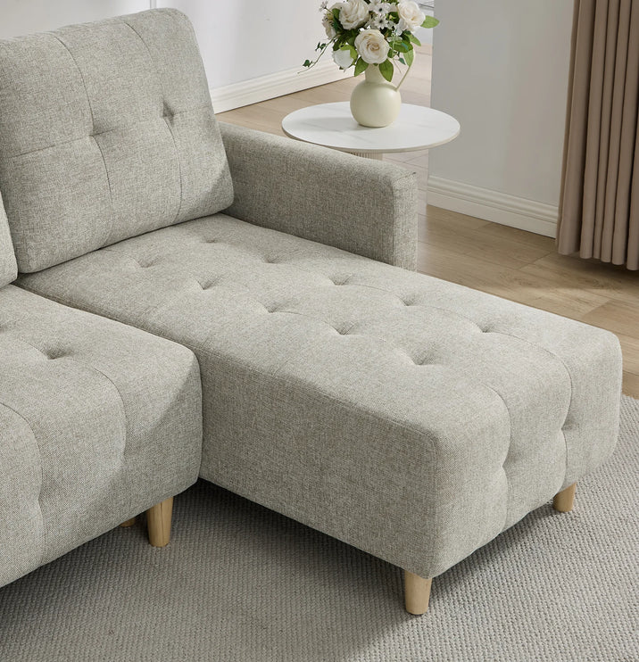 Pisa Beige Corner Sofa Bed with Reversible Chaise