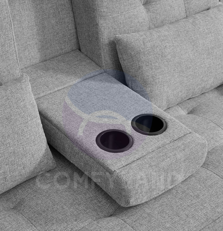 HOMCOM Grey 2 Seater Pull out Sofa Bed