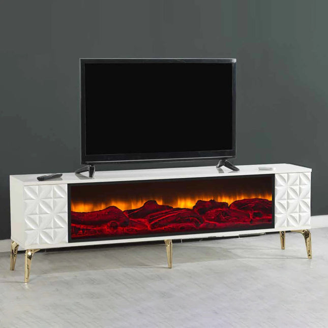 Madrid Electric Fireplace TV Stand with Built-in Bluetooth & Speakers