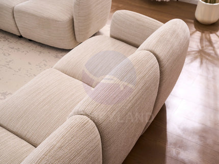 Beans Beige Textured Chenille Sofa