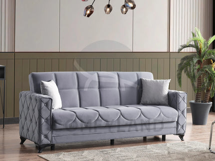 Dezza Sofa Bed in Grey Velvet