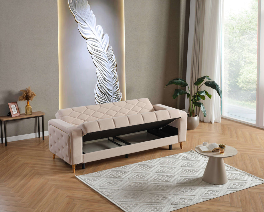 Melisa Cream Sofa Bed