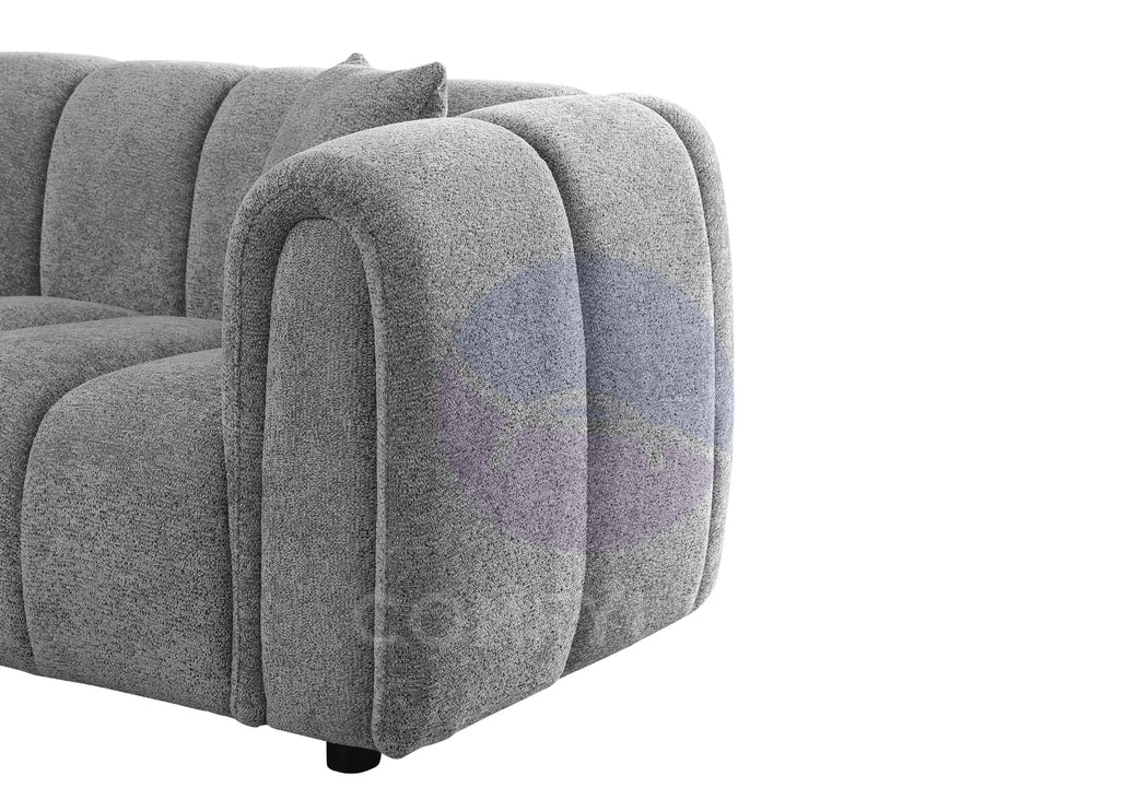 Cloud Grey Bouclé L-Shaped Corner Sofa