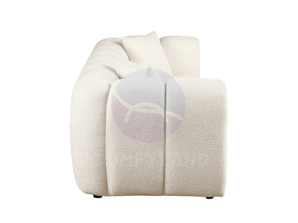 Cloud Beige Bubble-Tufted Curved Sofa