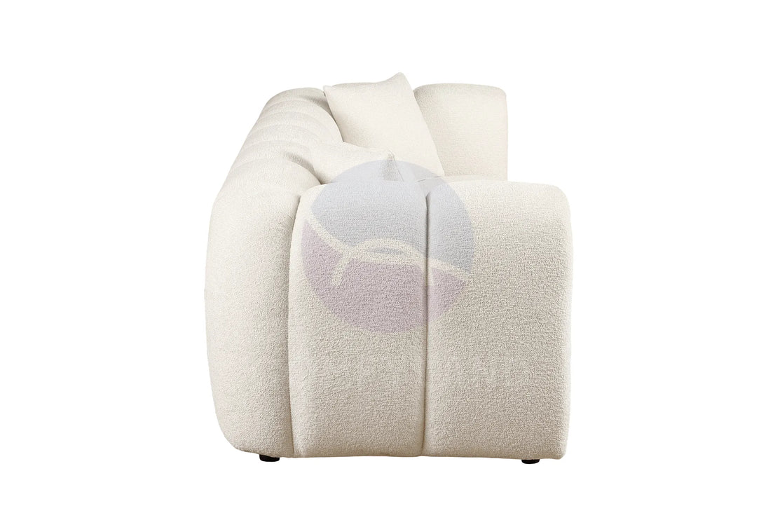 Cloud Beige Bubble-Tufted Curved Sofa