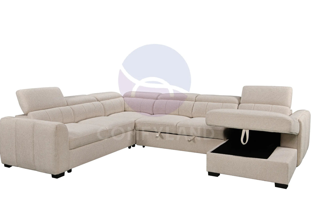 Windsor U-Shape Beige Corner Sofa