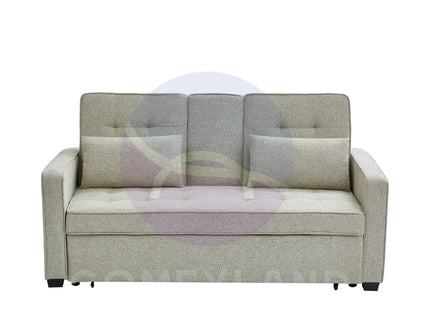 HOMCOM Beige 2 Seater Pull out Sofa Bed