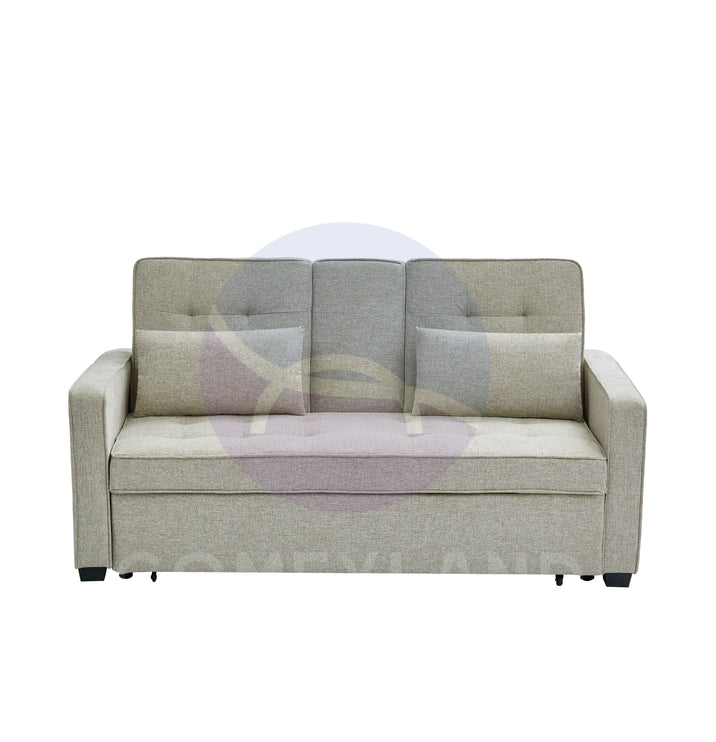 HOMCOM Beige 2 Seater Pull out Sofa Bed