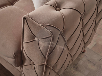 Dezza Sofa Bed in Beige Velvet