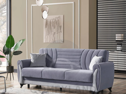 Seren Grey Velvet Sofa Bed