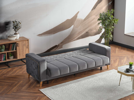Melisa Grey Sofa Bed with Gold Detailing