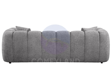 Cloud Grey Bubble-Tufted Curved Sofa