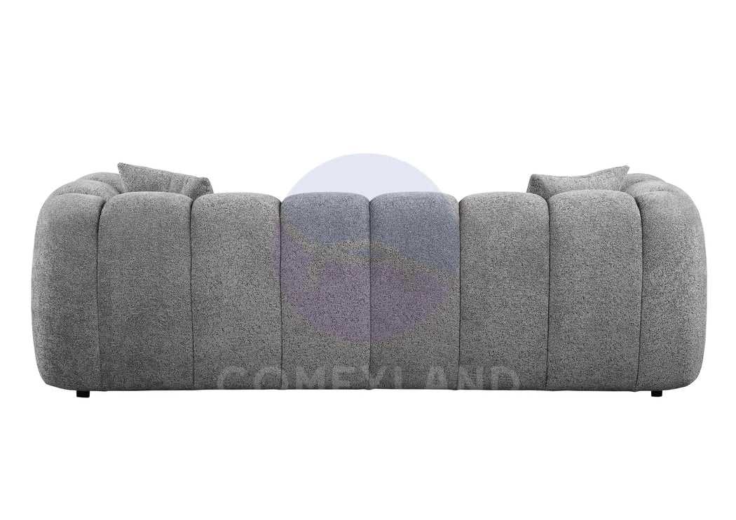 Cloud Grey Bubble-Tufted Curved Sofa