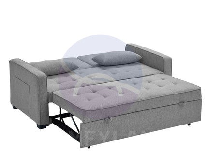 HOMCOM Grey 2 Seater Pull out Sofa Bed