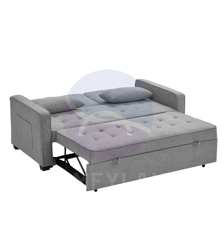 HOMCOM Grey 2 Seater Pull out Sofa Bed