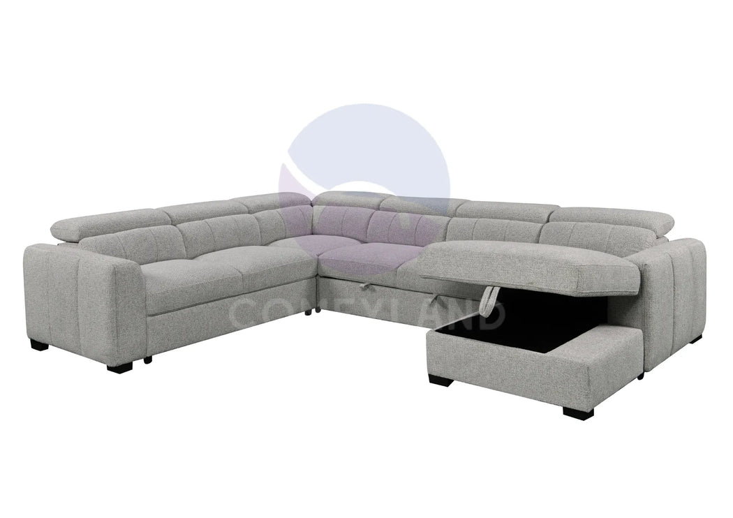 Windsor U-Shape Grey Corner Sofa