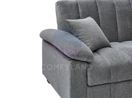 Verona Grey Textured Chenille Sofa Bed