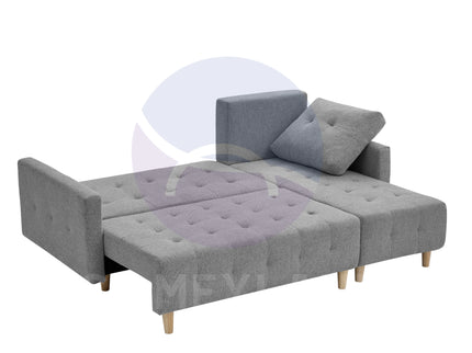Pisa Grey Corner Sofa Bed with Reversible Chaise
