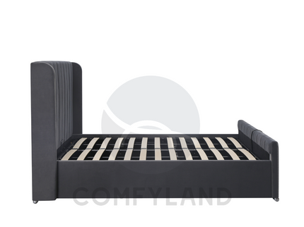 Grey Velvet Storage Bed
