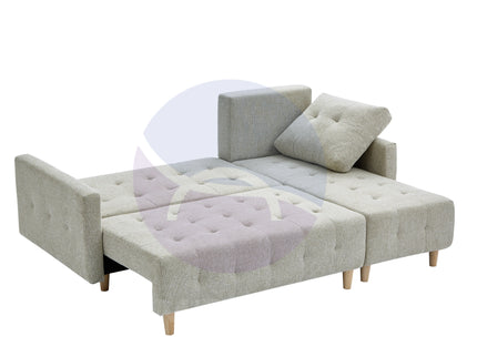 Pisa Beige Corner Sofa Bed with Reversible Chaise