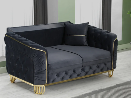 ALMERA Black Velvet with Gold Detailing