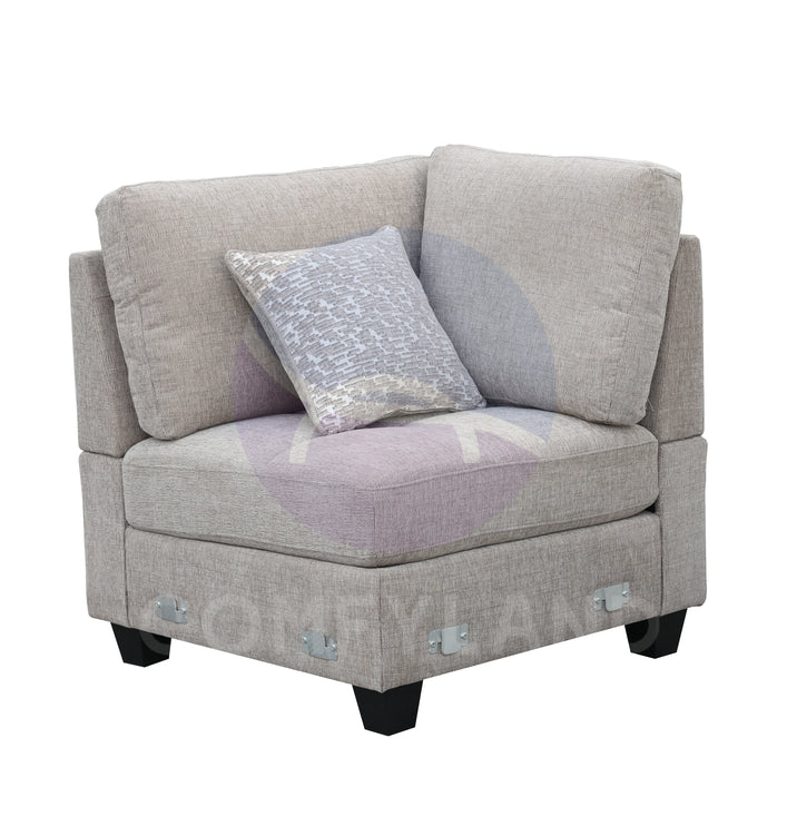 Everest Beige L-Shaped 2-Piece Sectional Sofa