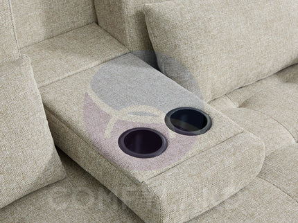 HOMCOM Beige 2 Seater Pull out Sofa Bed