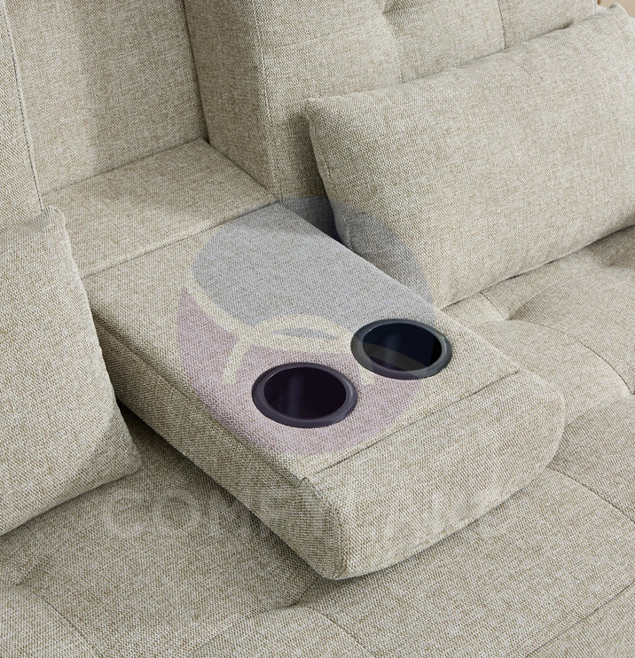 HOMCOM Beige 2 Seater Pull out Sofa Bed