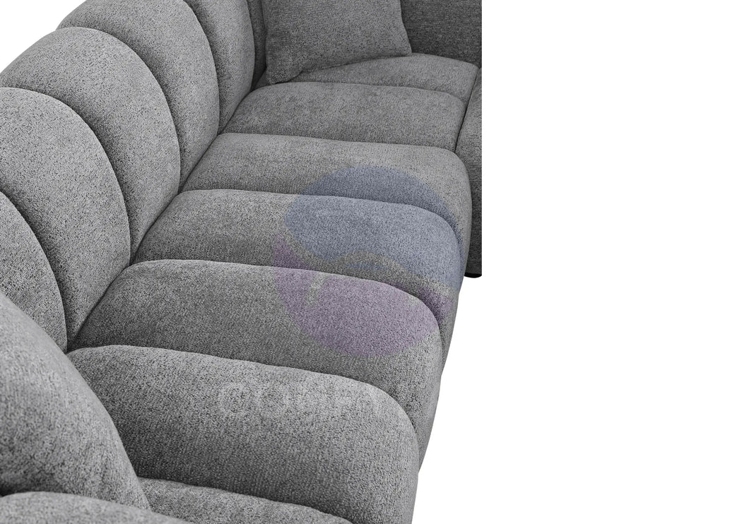 Cloud Grey Bouclé L-Shaped Corner Sofa