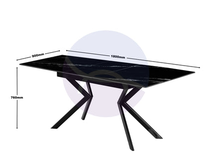 Henley Black Extending Dining Table with 4 Chairs