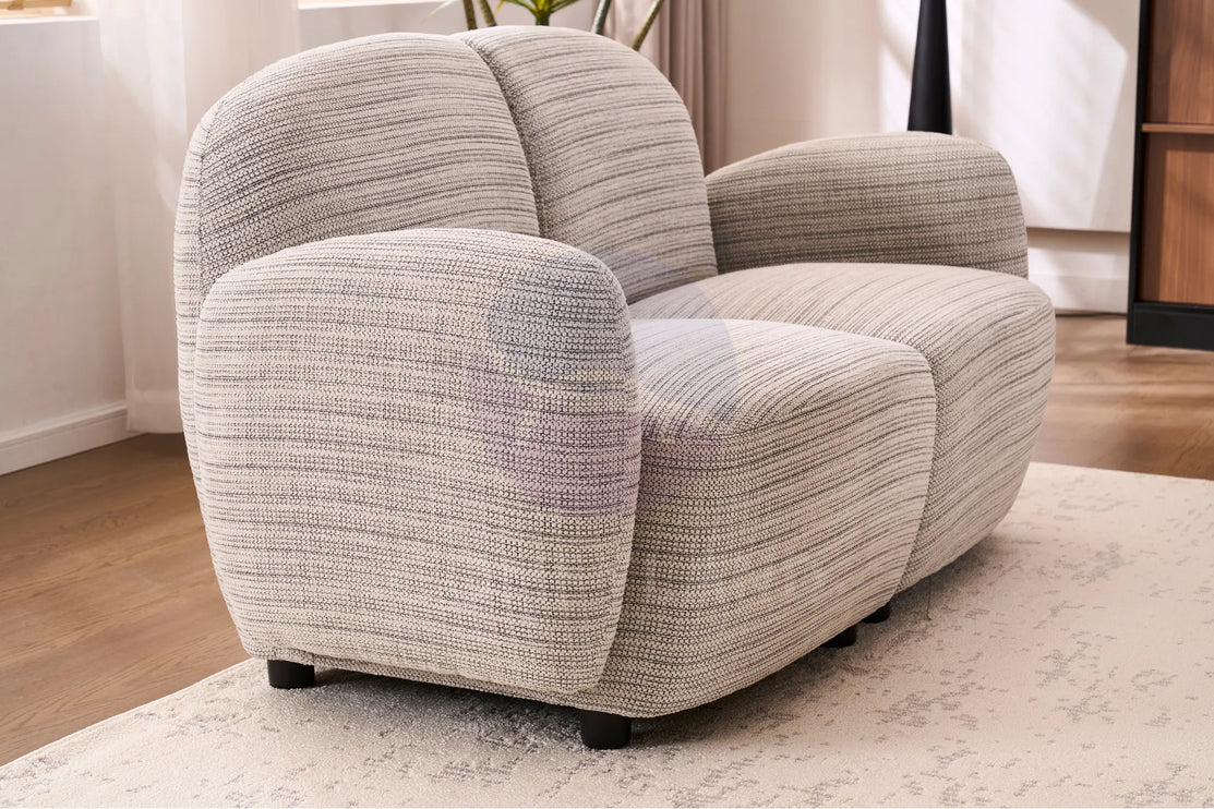 Beans Grey Textured Chenille Sofa