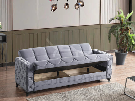 Dezza Sofa Bed in Grey Velvet