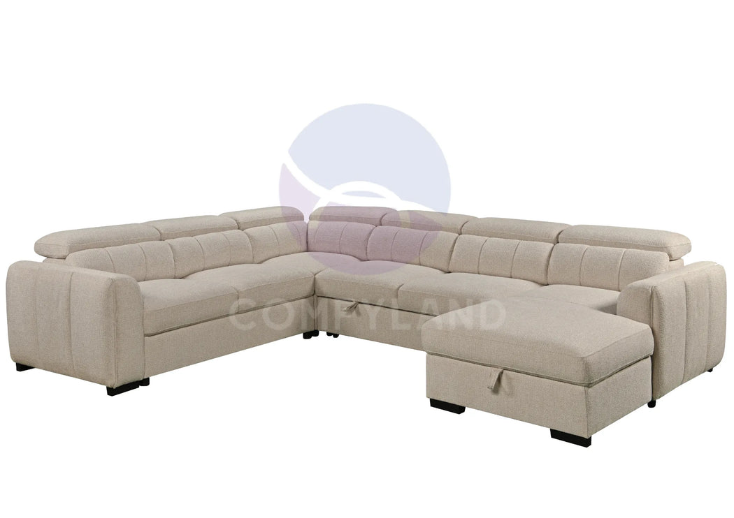Windsor U-Shape Beige Corner Sofa