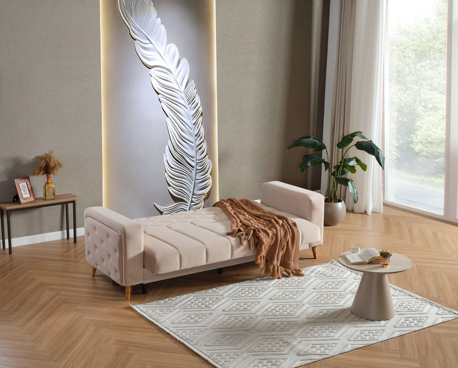 Melisa Cream Sofa Bed