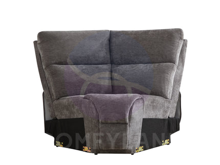 Premiere Grey Fabric Sectional Recliner Sofa with Dual Cup Holders