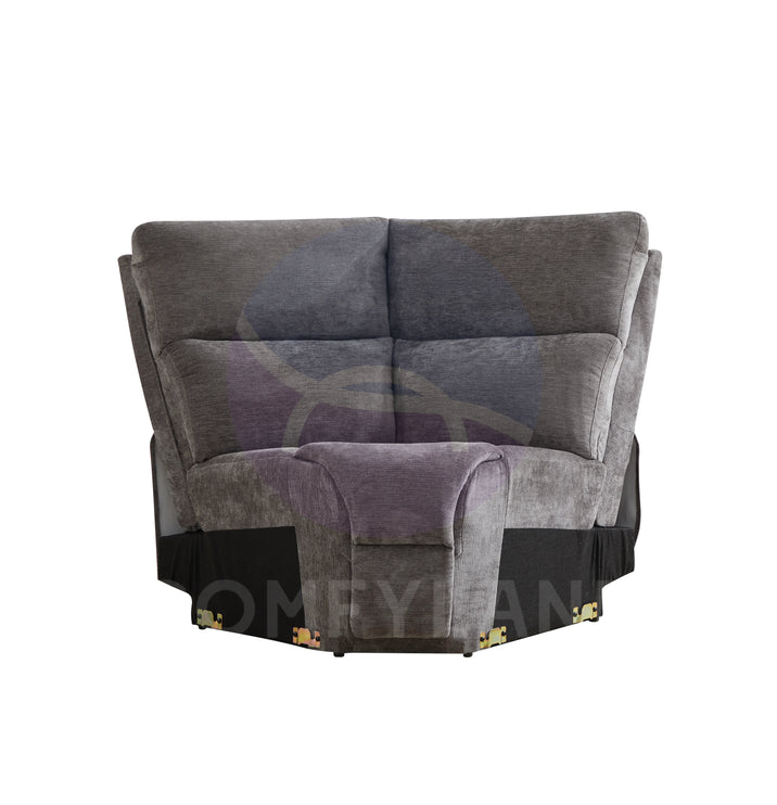 Premiere Grey Fabric Sectional Recliner Sofa with Dual Cup Holders
