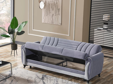 Seren Grey Velvet Sofa Bed