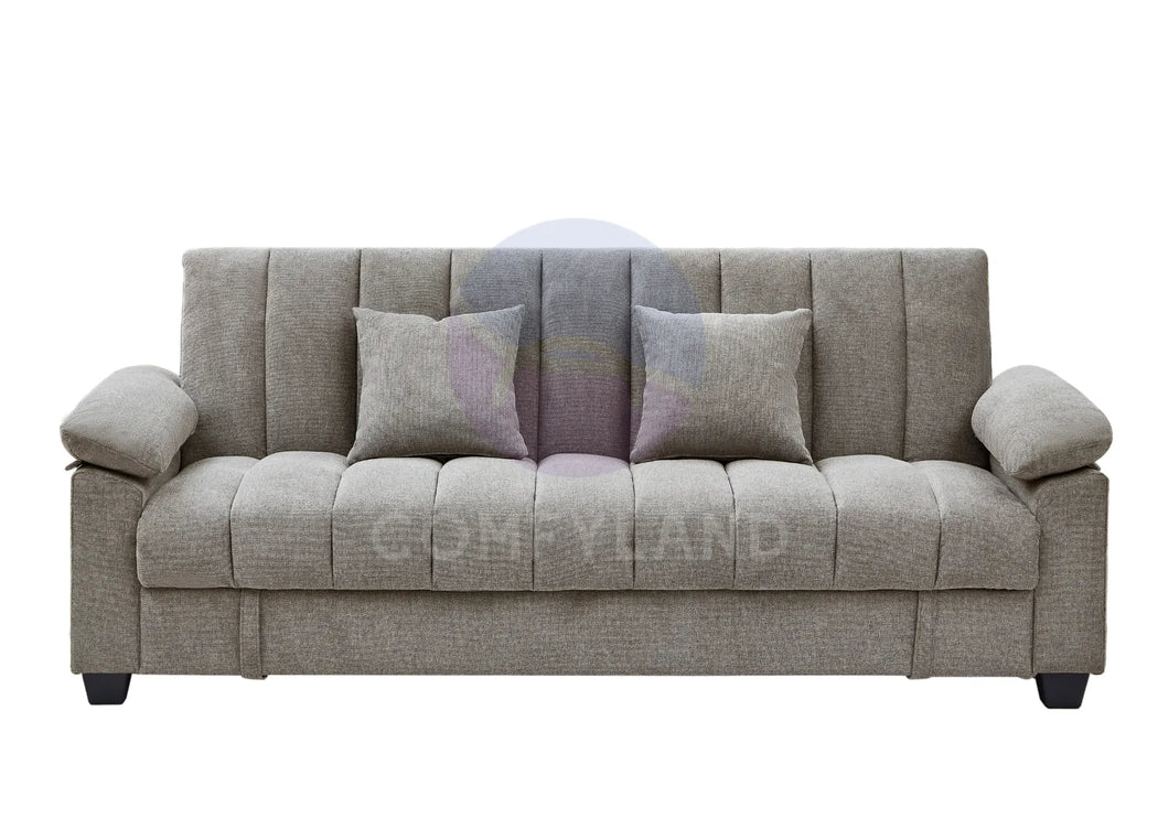 Verona Beige Textured Chenille Sofa Bed
