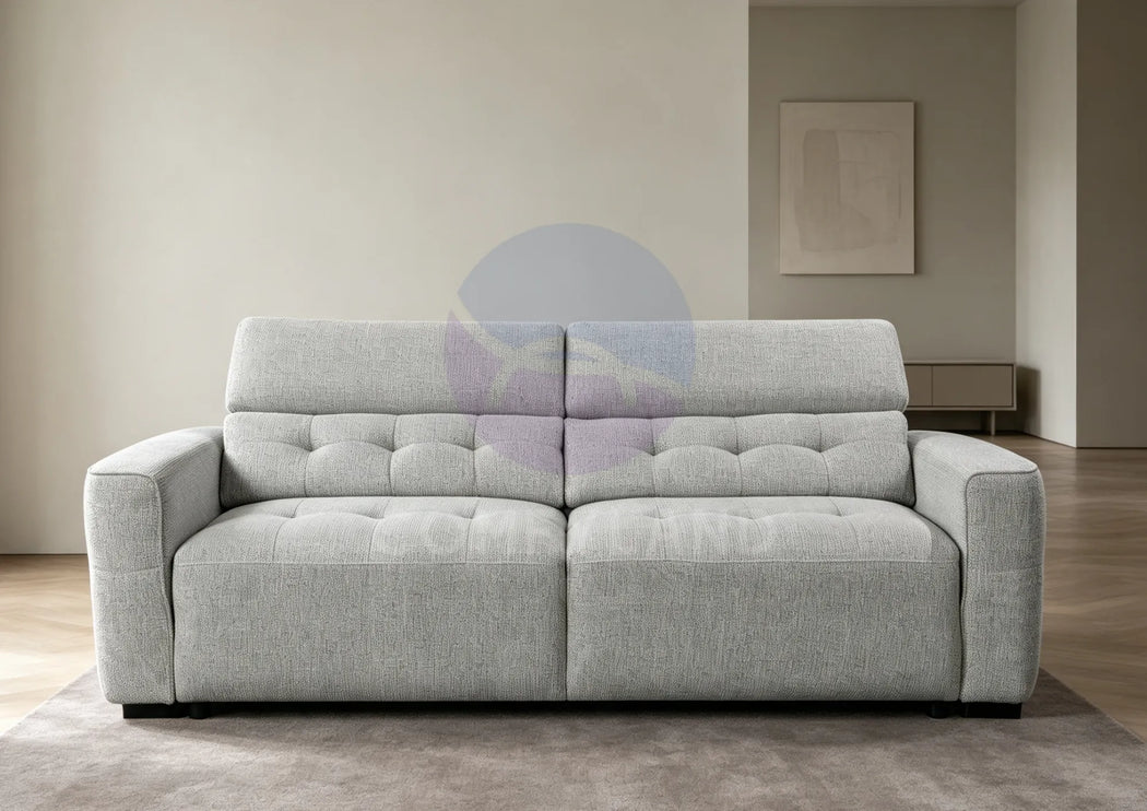 Milan Grey Adjustable Headrest Sofa