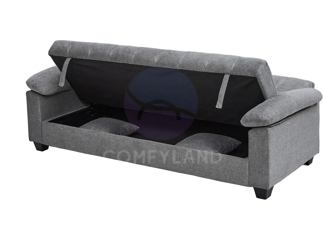 Verona Grey Textured Chenille Sofa Bed